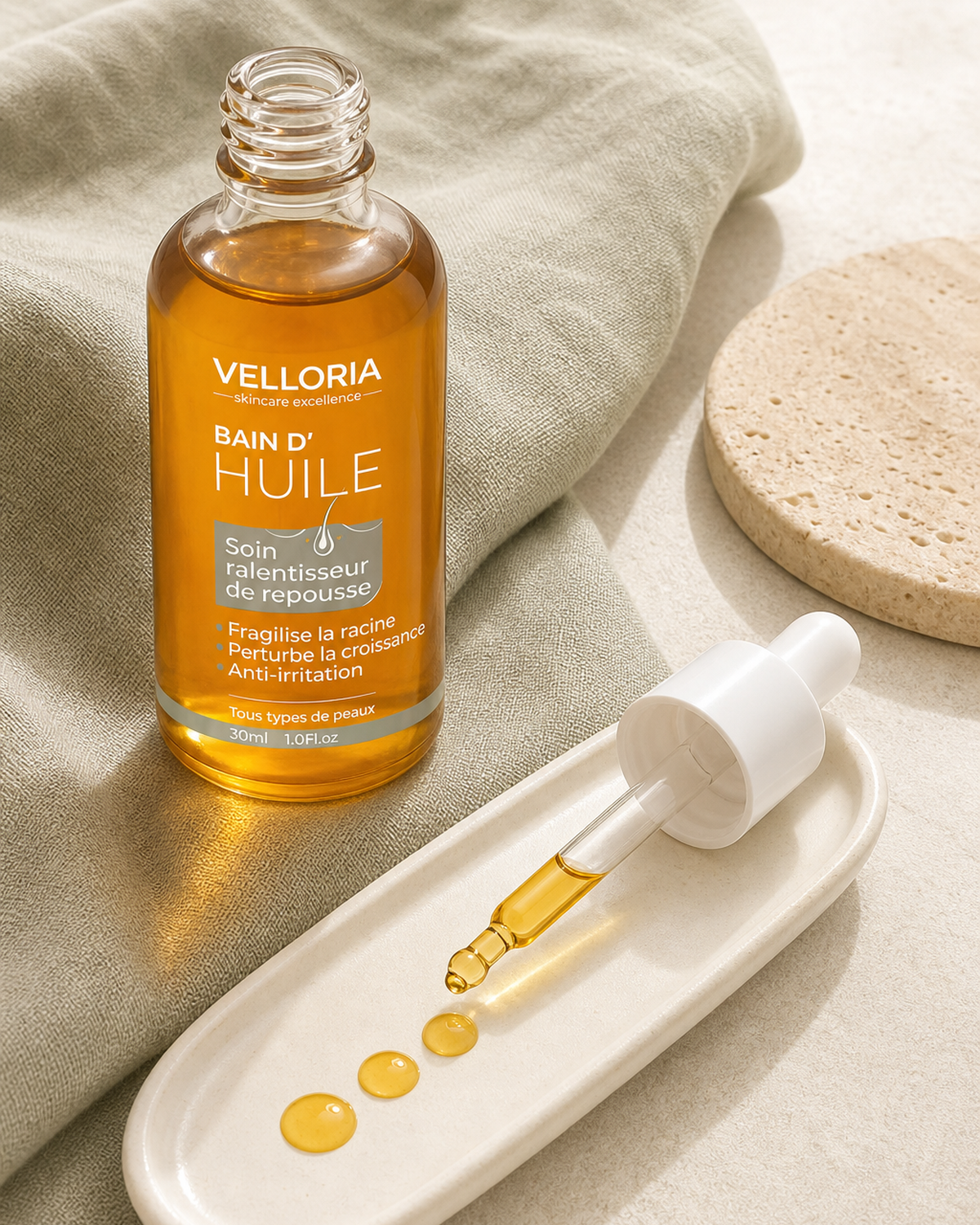 Bain d’Huile VELLORIA et dosage ciblé entre les séances
